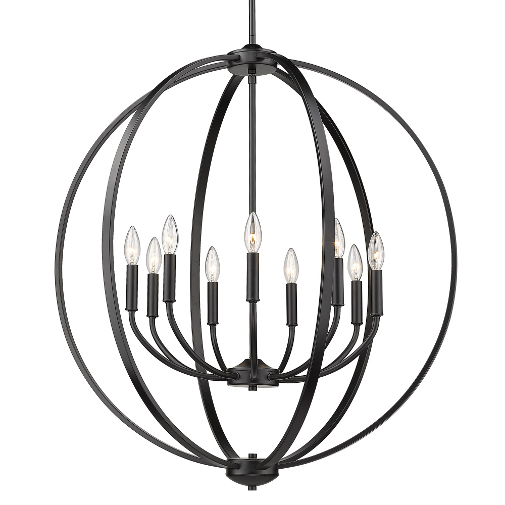Golden Lighting Colson 9-light Chandelier in Matte Black